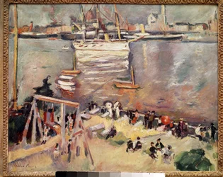 Gå inn i en korvett i havnen i Antwerpen Maleri av Othon Friesz (1879-1949) 1906 Privat samling