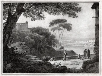 Albanosjøen. (gravering rundt 1820)