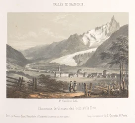 Utsikt over Aiguille de Bionnassay med isbre Aiguille et Glacier de Bionnassay (tittel på objekt) Memory of Chamonix-Mont-Blanc (serietittel) Museum du Mont-Blanc (serietittel på objekt)