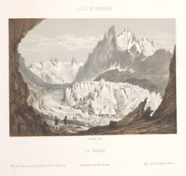 Utsikt over Mer-de-Glace-breen nær Les Bois og Les Tines Claciers des Bois, depuis les Tines (tittel på objekt) Memory of Chamonix-Mont-Blanc (serietittel) Museum du Mont Blanc (serietittel)