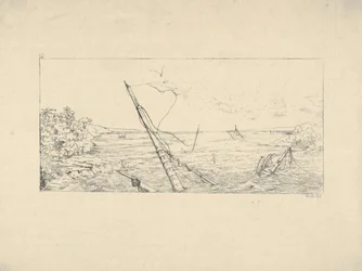 Steinblokkade utenfor Charleston, South Carolina fra Confederate War Etchings, 1861-63.