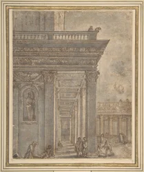 Et tempel i en gårdsplass (Betesda-dammen)