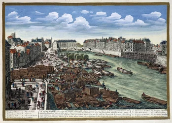 Le Pont Marie etter gjenoppbyggingen - i "" Paris" av Perelle
