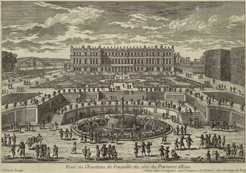 Utsikt over Versailles, hagefasade, 1680-tallet