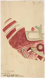 Kopi av et fragment av et veggmaleri fra Teotihuacan, Mexico State