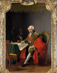 Portrett i full lengde av Charles Roger, Prince of Bauffremont (1713-1795) Maleri av Adelaide Labille Guiard (1749-1803) 1791 Søn. 2,24 x 1,47 m. versailles, slottsmuseum