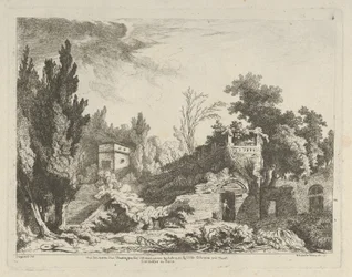 Utsikt over restene av et teater fra Ulike utsikter hentet fra naturen... på..., 1700-tallet.
