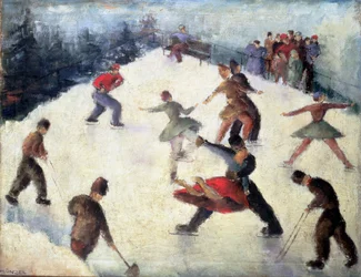 Vinterskøytescene ca. 1920