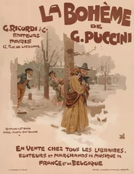 Plakat for operaen La Bohème av Giacomo Puccini, 1895.