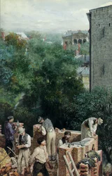 Murere på en byggeplass, 1875