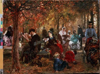 ""Dans le jardin du Luxembourg a Paris"" (I Jardin de Luxembourg) Peinture d