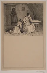 En fattig familie. Nei. 25 i Chr. Winther og M. Rørbye, "25 bilder for små barn"