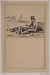 Fiskeren og anda. Nei. 17 i Chr. Winther og M. Rørbye, "25 bilder for små barn"
