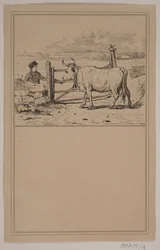 Kua og gutten. Nei. 12 i Chr. Winther og M. Rørbye, "25 bilder for små barn"