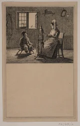 Mor og sønn. Nei. 18 i Chr. Winther og M. Rørbye, "25 bilder for små barn"
