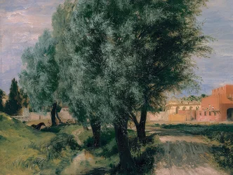 Byggeplass med vier. 1846