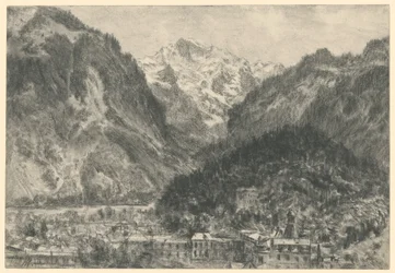 Utsikt over Interlaken mot Jungfrau-massivet
