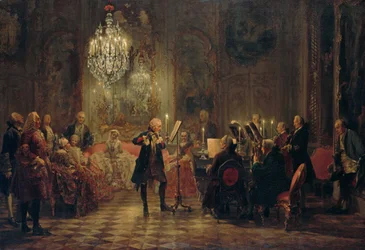 Fløytekonsert med Fredrik den store i Sanssouci, 1850-1852