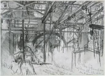 Hallen i valseverket i Königshütte. Studie om «Jernvalseverket. Moderne kykloper»