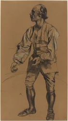 Richard Menzel poserer i 1800-tallskostyme