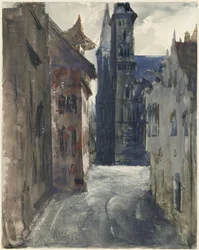 Gaten og St. Sebald-kirken i Nürnberg