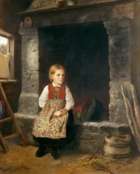 Jenta ved peisen