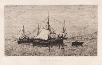 Fiskebåt, kystfart, italiensk kyst..., 1874.