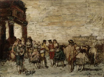 Fest i Spania Maleri av Adolphe Monticelli (1824-1886) Dim 36,5x48 cm Musee Grobet-Labadie