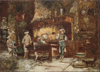 The Kitchen of the Rôtisserie des Deux Paons, ca. 1875-81 (olje på trepanel)
