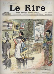 Aristoteles sa det: Latteren er en forstyrrelse av sjelen - tegning av Adolphe Willette (1857-1926) for "Latteren" av 17. november