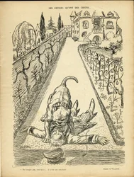 Illustrasjon av Adolphe dit Willette (1857-1926) i Le Rire, 27.02.09 - De ceusses som har hunder - Arkitektur Urbanisme, Dyr - Hund, Pitt-Bull