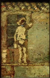 A.Monticelli, husmaler på en husvegg