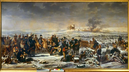 Kampanje av Preussen og Polen (1806-1807) "" Napoleon I (1769-1821) på slagmarken til Eylau 9/02/1807" Maleri av Adolphe Roehn (1780-1867) 1807 Boissy saint Leger. Grosbois slott