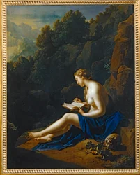 Den botferdige hellige Maria Magdalena, mediterende i ensomhet...