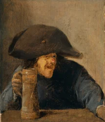 Bonde med bicorne og krus