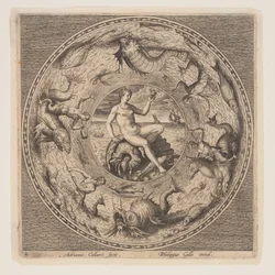 Thetis på et skjell, fra et sett med design for tallerkener (Fonds de Coupe)