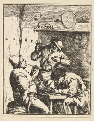 Sanger står mellom to røykere, 1610-85.