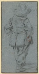 Stående gutt bakfra