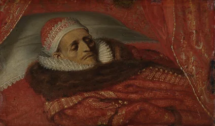 Stadholder Prins Maurice ligger i staten Maurits (1567-1625), prins av Orange, liggende i staten, 1625