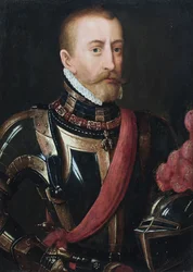 Portrett av en adelsmann i rustning (olje på panel)