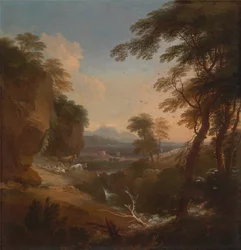 Landskap med fjerne fjell, ca. 1698.