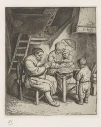 Familie ved bordet for måltidet