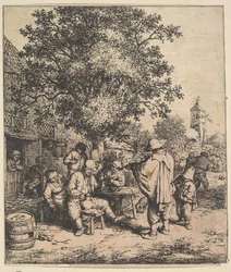 Fiolinist og lille organgrinder, 1610-85.