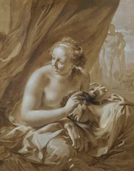 Mens Samson sover i Dalilas fang, vinker hun fiendene hans til å komme nærmere og klippe av håret hans (Dommerne 16:19)