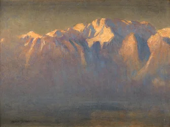 Mont Blanc (olje på lerret lagt ned om bord)