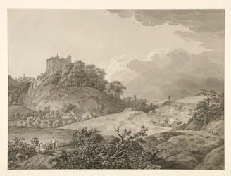 Utsikt over Nossen slott i Sachsen