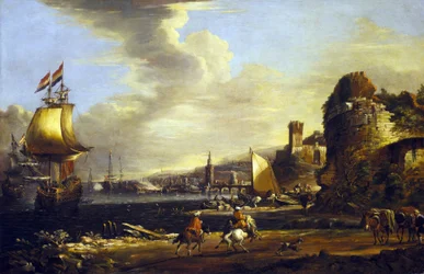 Genova havn, ca. 1660 (olje på lerret)