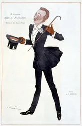 Tegneserie av grev Boni av Castellane - Illustrasjon av Adrien Barrere (1877-1931) i "" Fantasio""