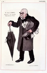Portrett av Emile Combes, fransk politiker (1835-1921), reaktor ved La Nouvelle Presse libre de Vienne - Illustrasjon av Adrien Barrere (1877-1931) In Fantasio 01/03/1907