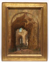 Kirkeruin, ca. 1840 (olje på panel)